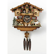 (12")Men saw wood & waterwheel turns