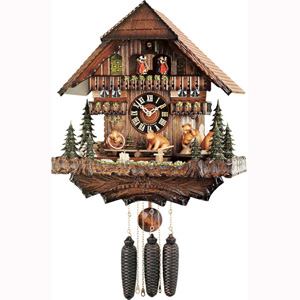 (16") Cottage with seesawing and revolving bears