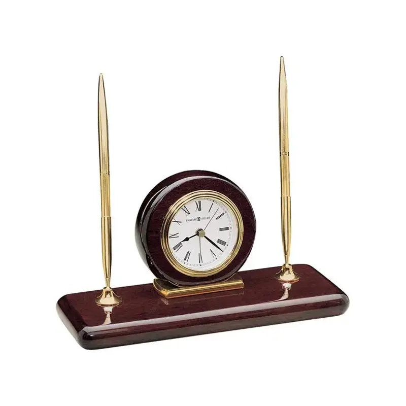 Rosewood Desk Set Tabletop Clock 613-588